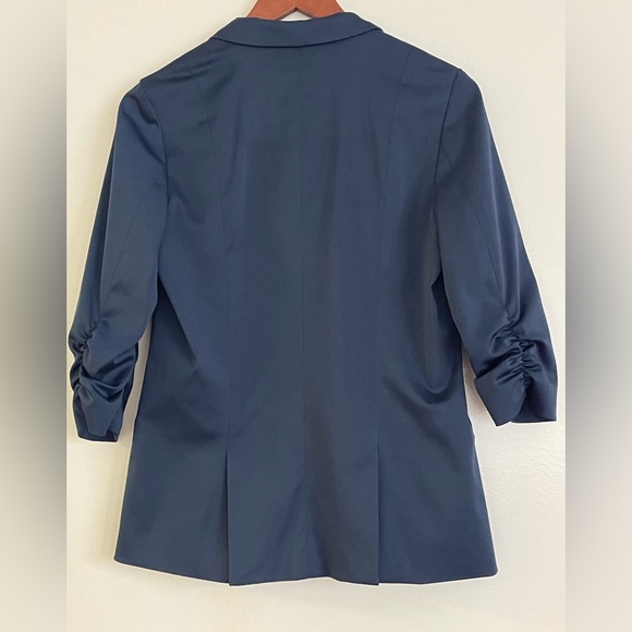 RICHARD CHAI LOVE Navy blue Satin Blazer - size 4 - Picture 2 of 3